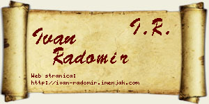 Ivan Radomir vizit kartica